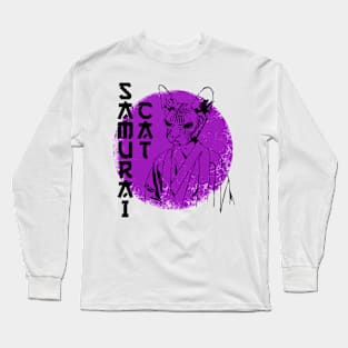 samurai cat Long Sleeve T-Shirt